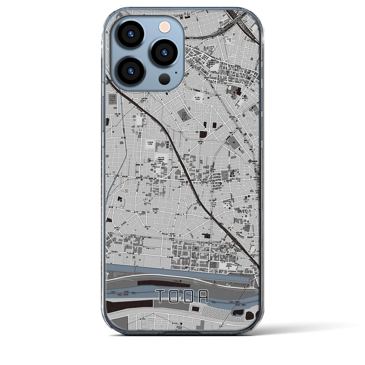 【戸田(埼玉県)】地図柄iPhoneケース(クリアタイプ)