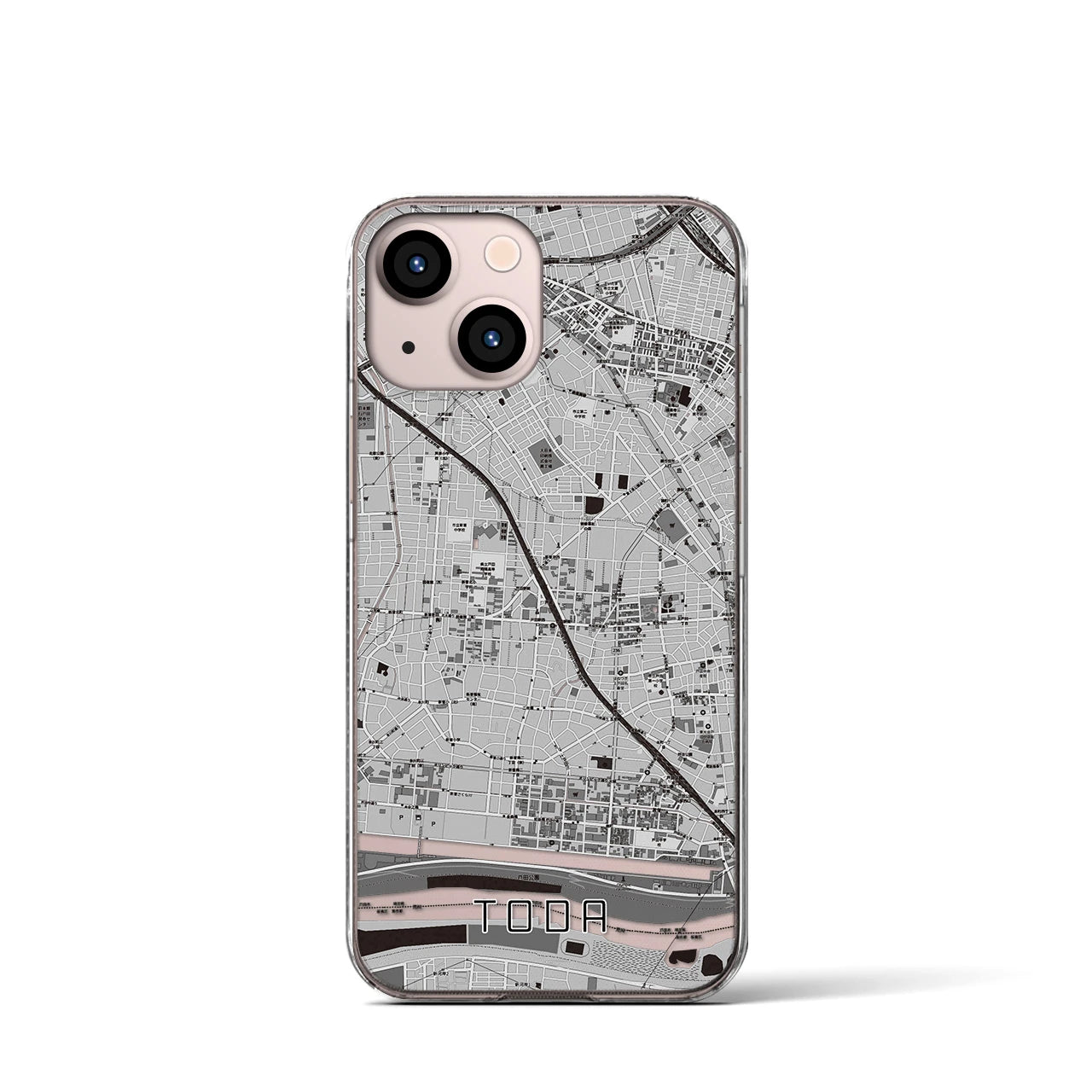 【戸田(埼玉県)】地図柄iPhoneケース(クリアタイプ)