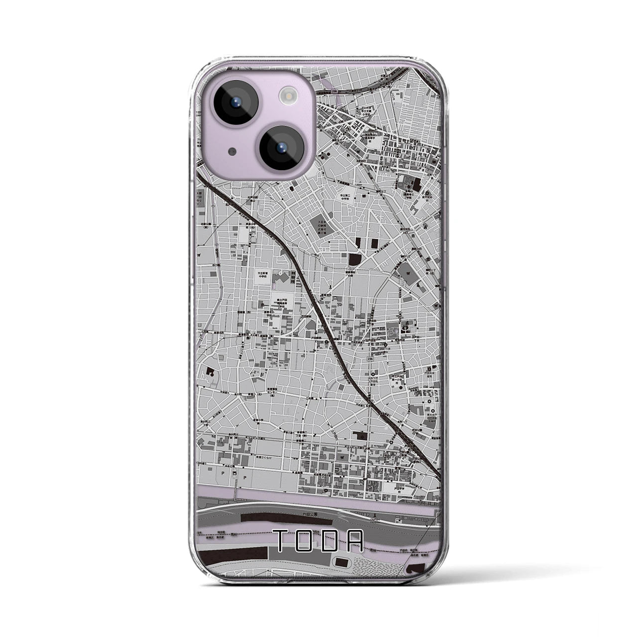 【戸田(埼玉県)】地図柄iPhoneケース(クリアタイプ)