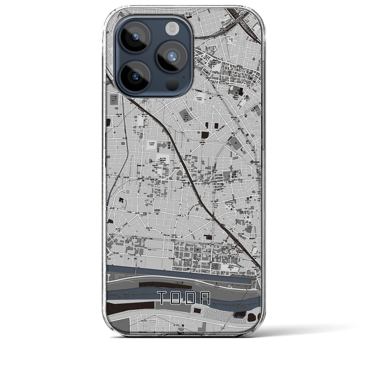 【戸田(埼玉県)】地図柄iPhoneケース(クリアタイプ)