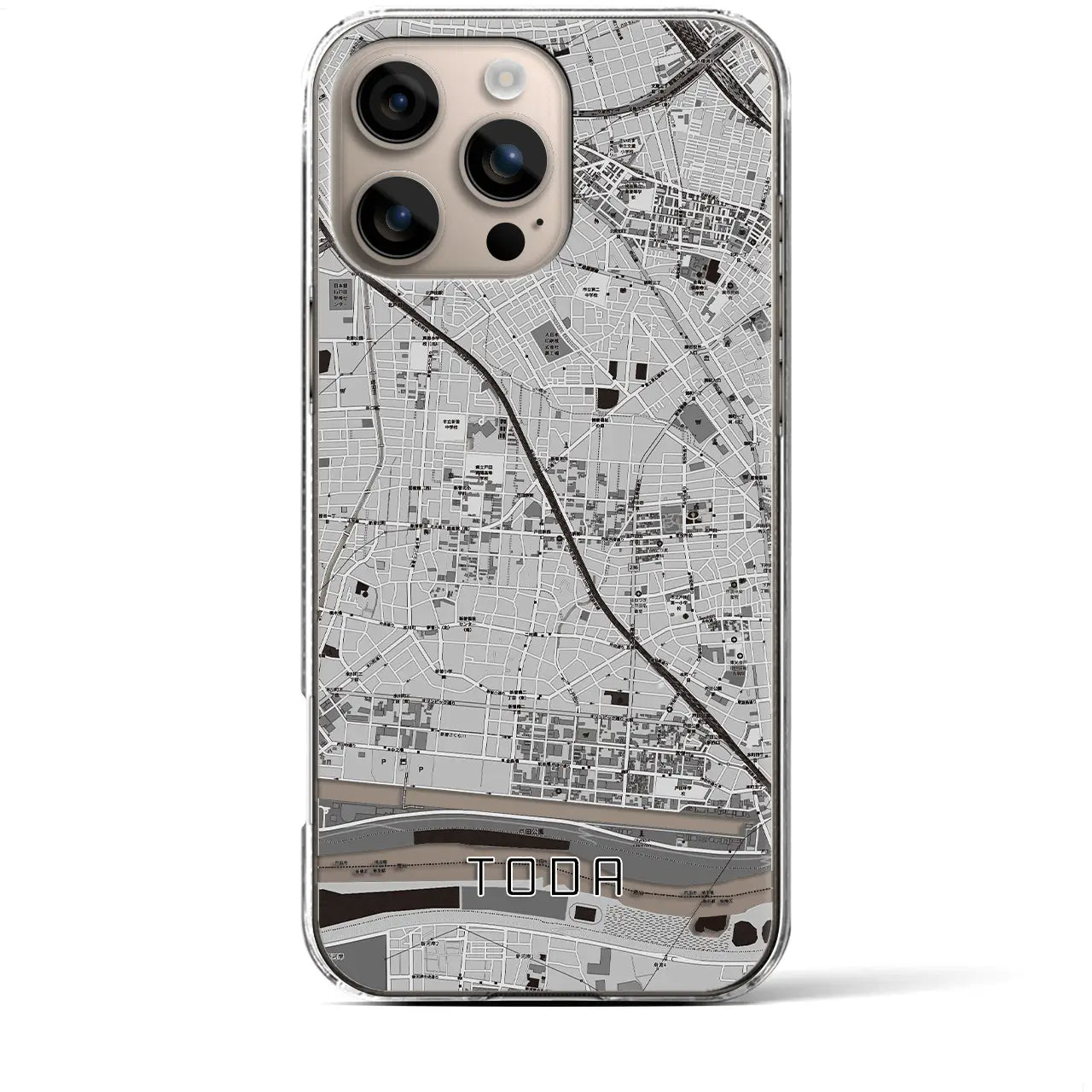 【戸田(埼玉県)】地図柄iPhoneケース(クリアタイプ)