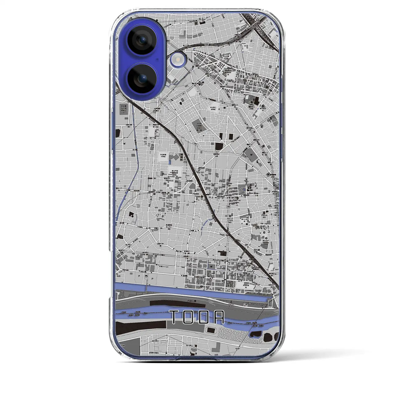 【戸田(埼玉県)】地図柄iPhoneケース(クリアタイプ)