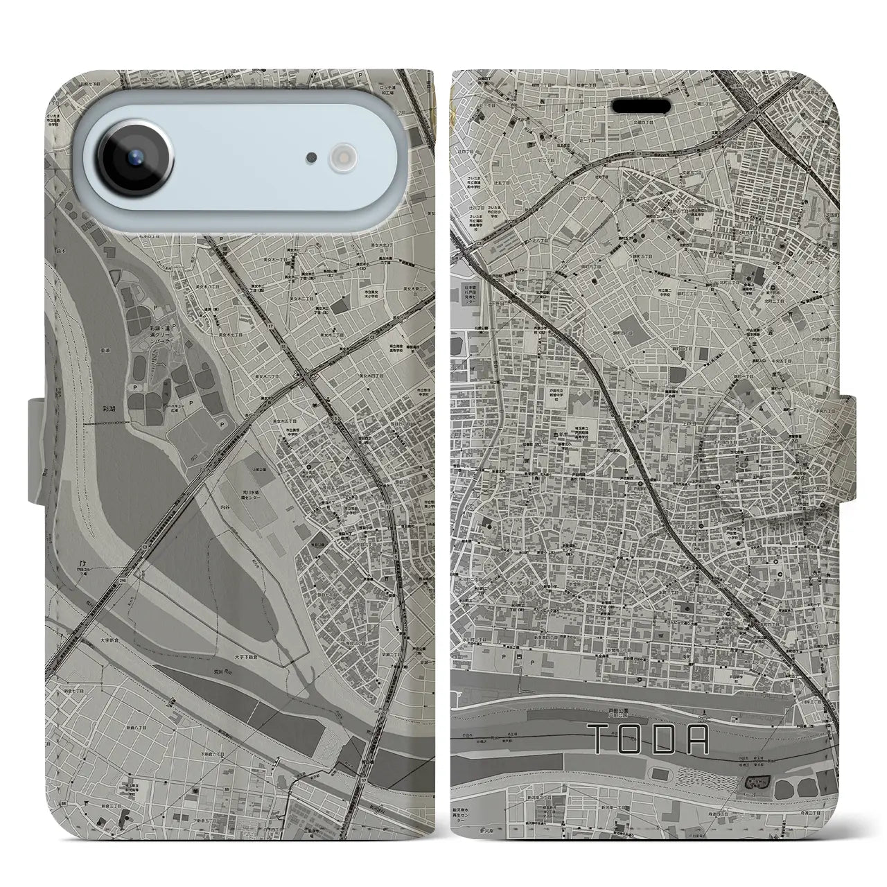 【戸田(埼玉県)】地図柄iPhoneケース(手帳タイプ)