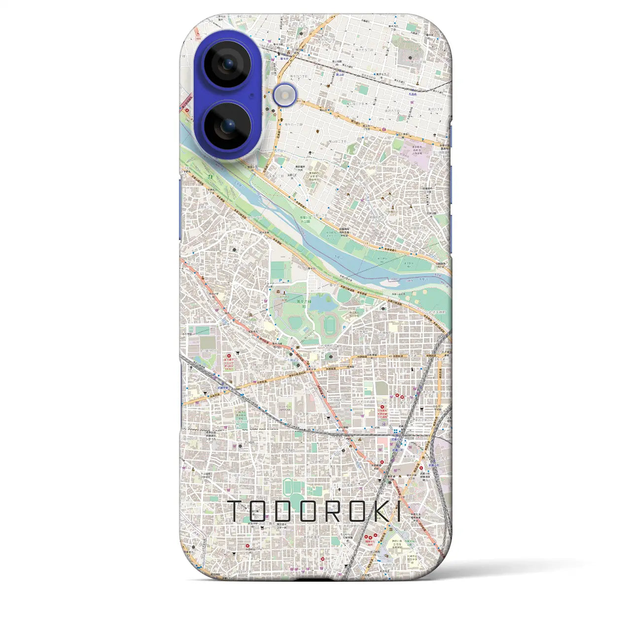 【等々力(神奈川県)】地図柄iPhoneケース(バックカバータイプ)ナチュラル・iPhone 16 Pro Max 用