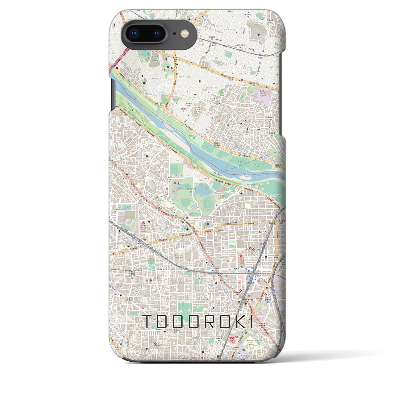 【等々力(神奈川県)】地図柄iPhoneケース(バックカバータイプ)