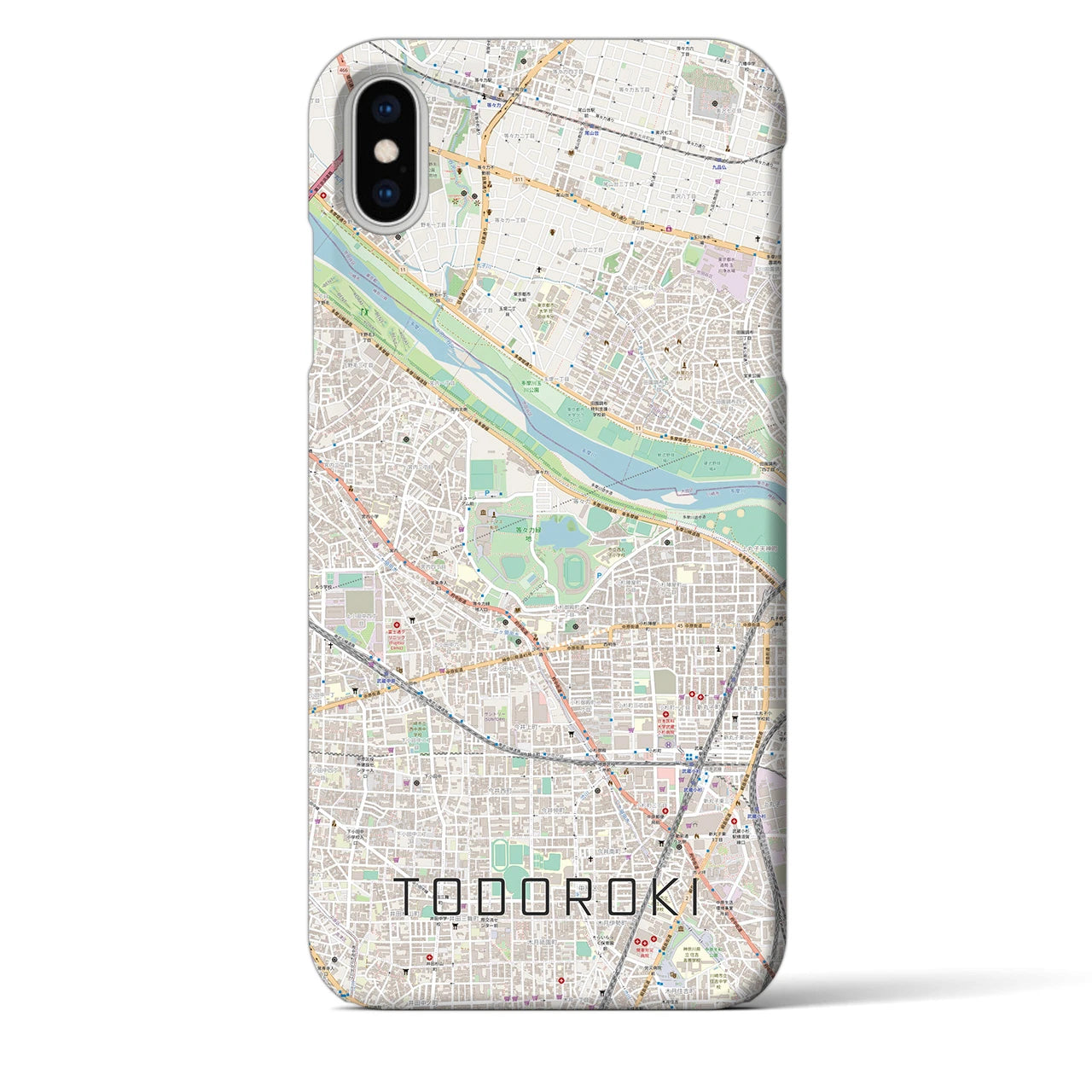 【等々力(神奈川県)】地図柄iPhoneケース(バックカバータイプ)