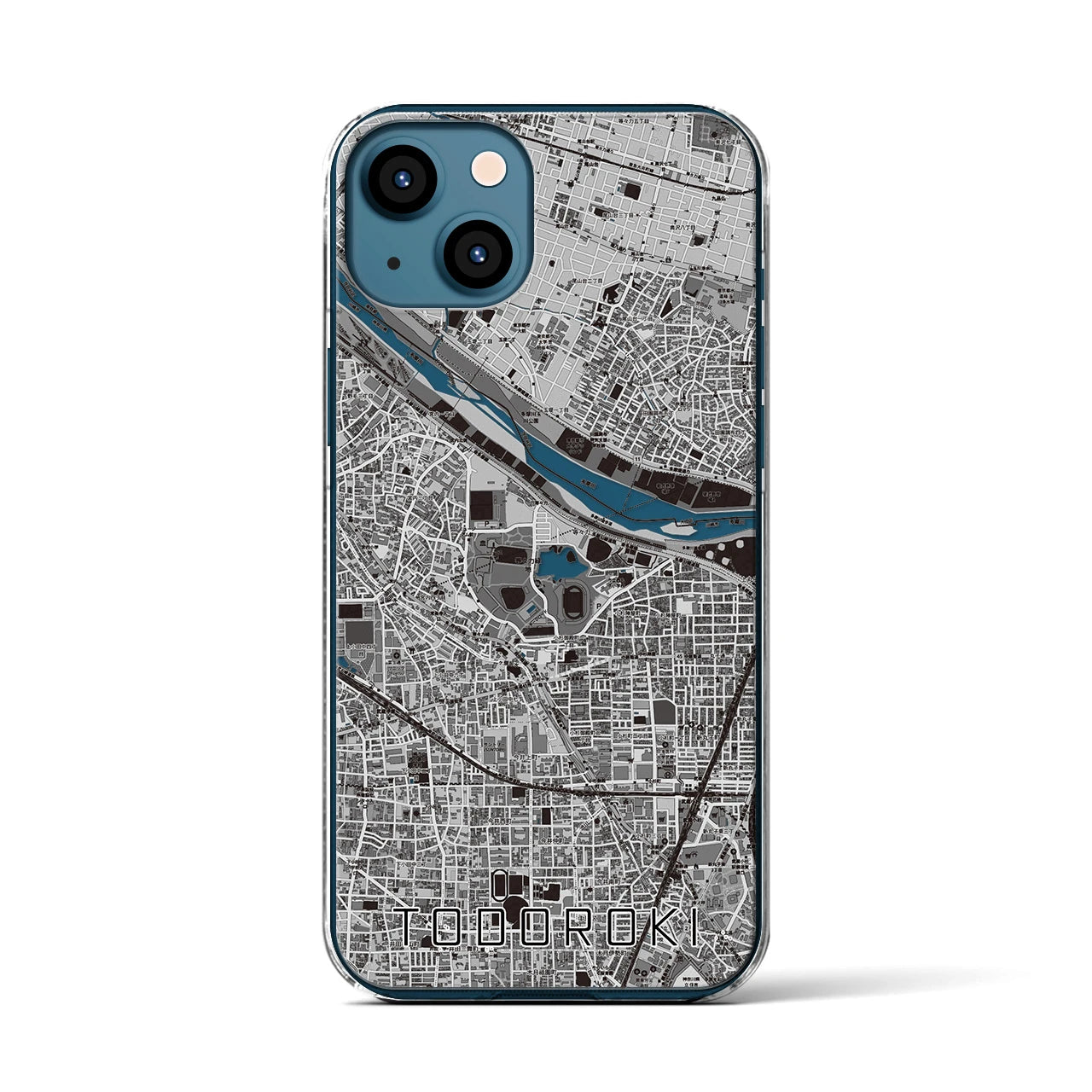 【等々力(神奈川県)】地図柄iPhoneケース(クリアタイプ)