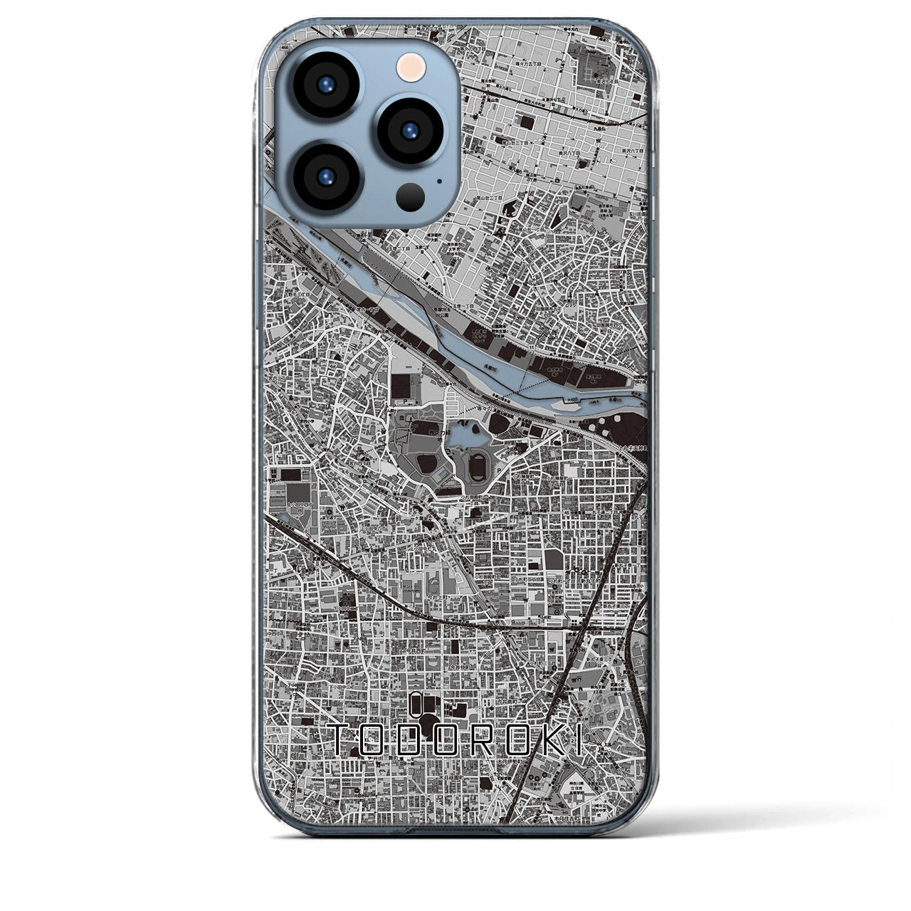 【等々力(神奈川県)】地図柄iPhoneケース(クリアタイプ)