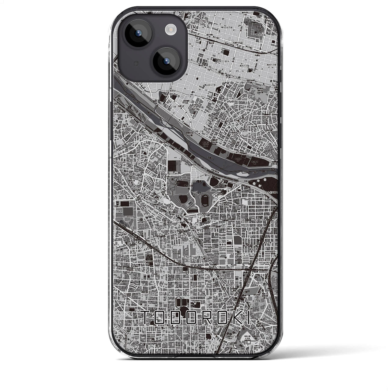 【等々力(神奈川県)】地図柄iPhoneケース(クリアタイプ)