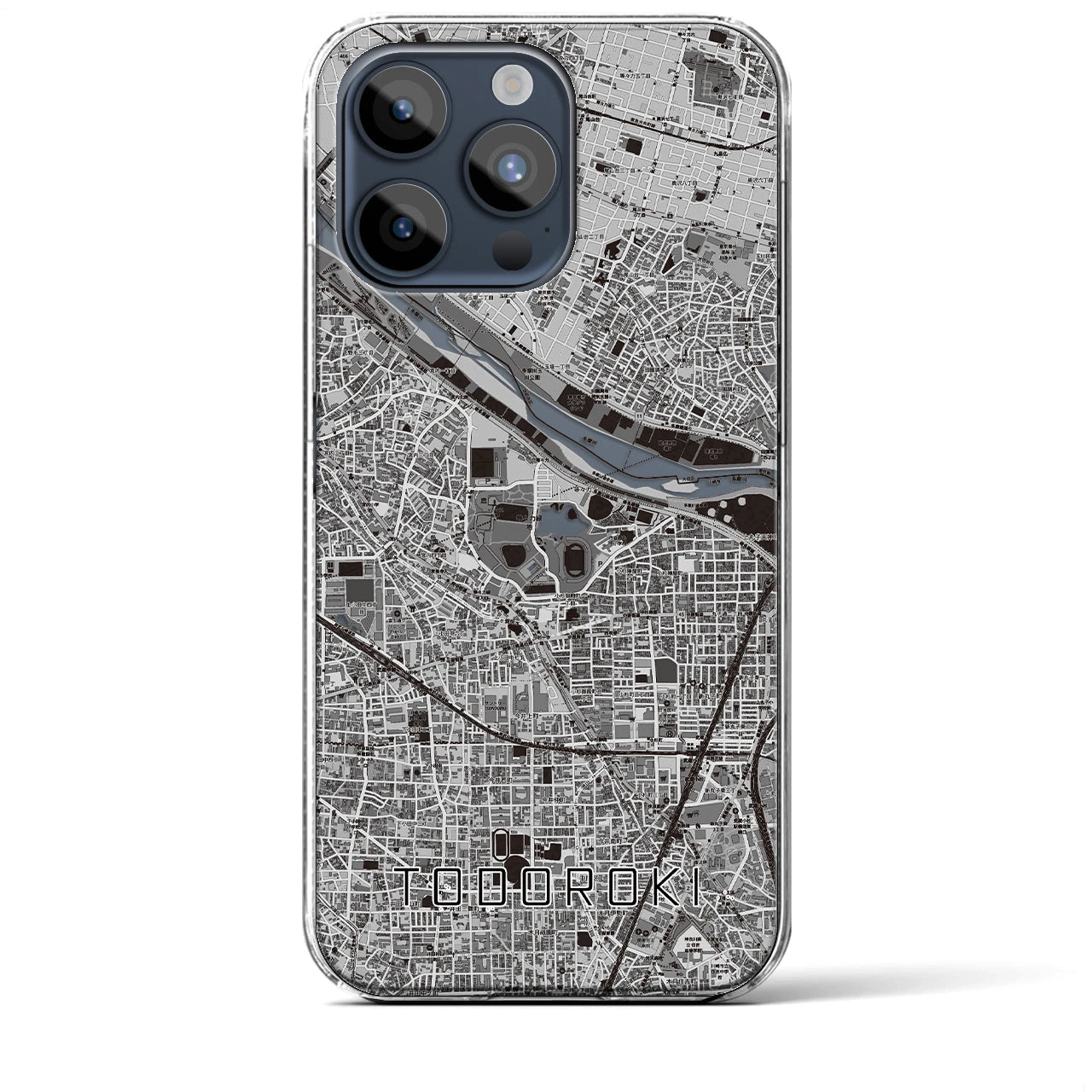 【等々力(神奈川県)】地図柄iPhoneケース(クリアタイプ)