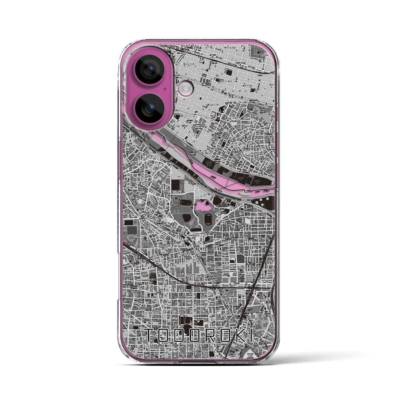 【等々力(神奈川県)】地図柄iPhoneケース(クリアタイプ)