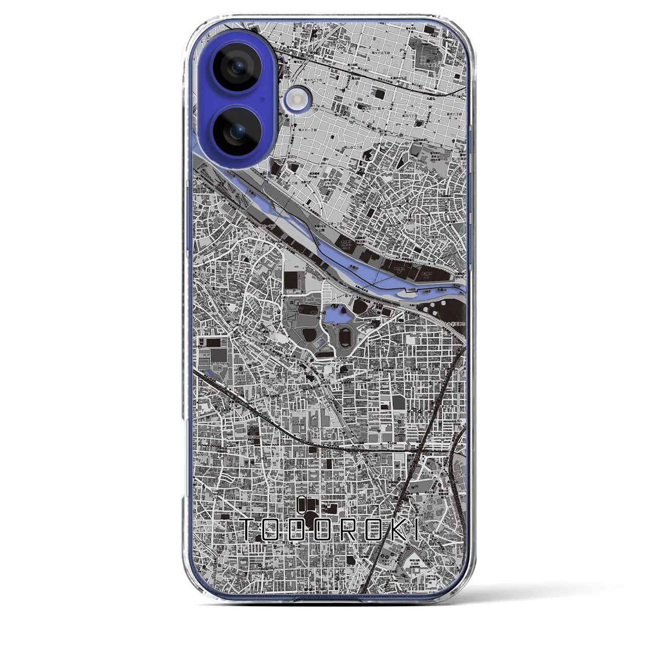 【等々力(神奈川県)】地図柄iPhoneケース(クリアタイプ)