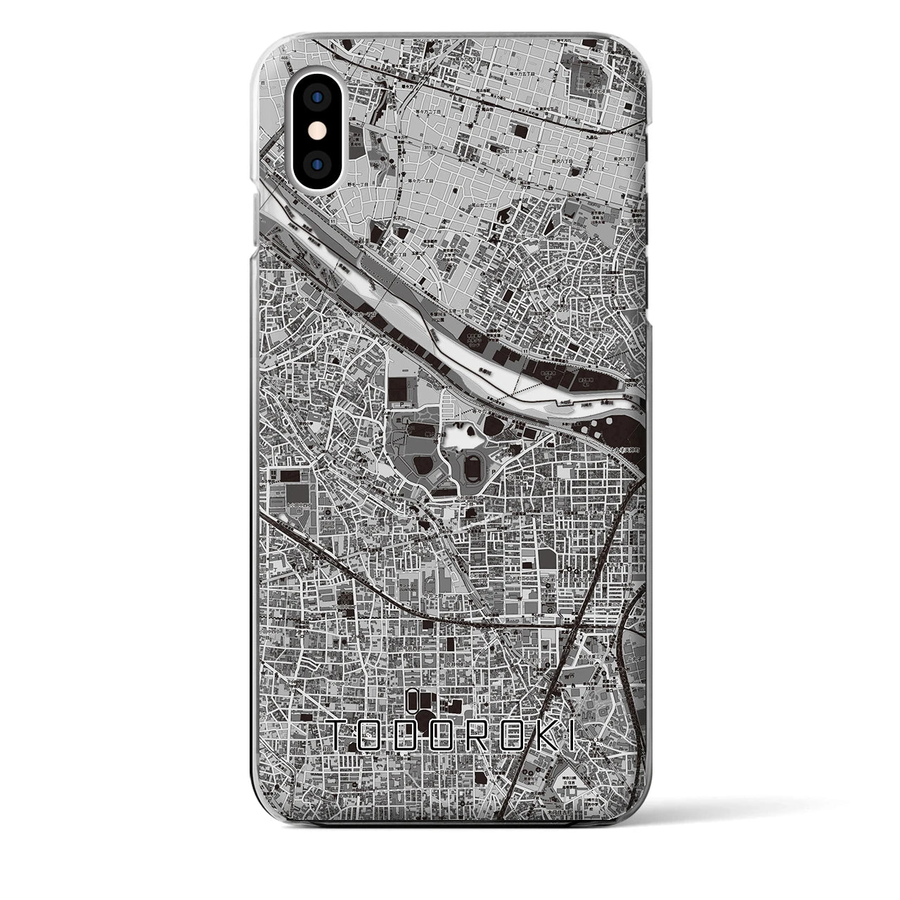 【等々力(神奈川県)】地図柄iPhoneケース(クリアタイプ)