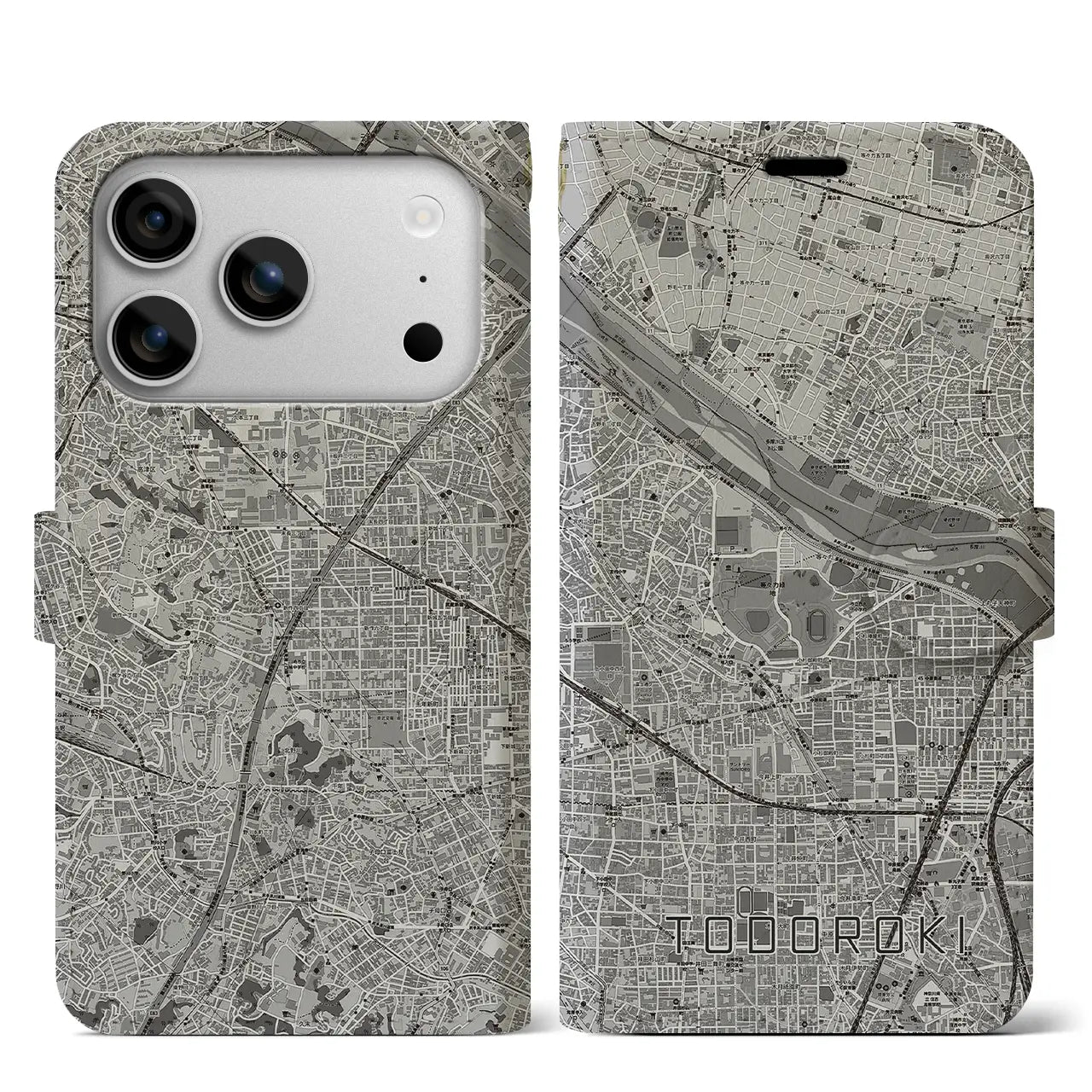 【等々力(神奈川県)】地図柄iPhoneケース(手帳タイプ)