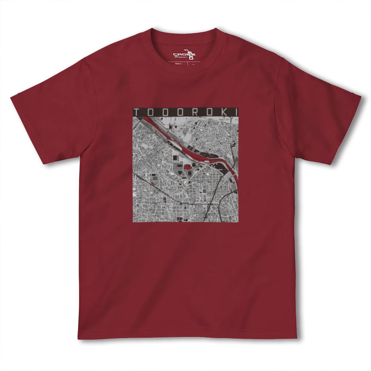 【等々力(神奈川県)(神奈川県)】地図柄ヘビーウェイトTシャツ