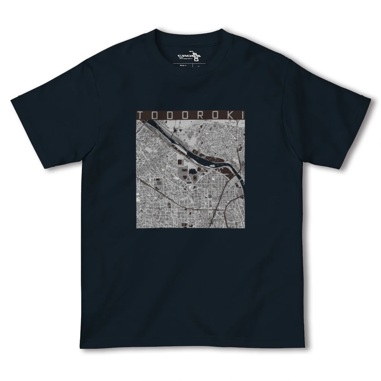 【等々力(神奈川県)(神奈川県)】地図柄ヘビーウェイトTシャツ