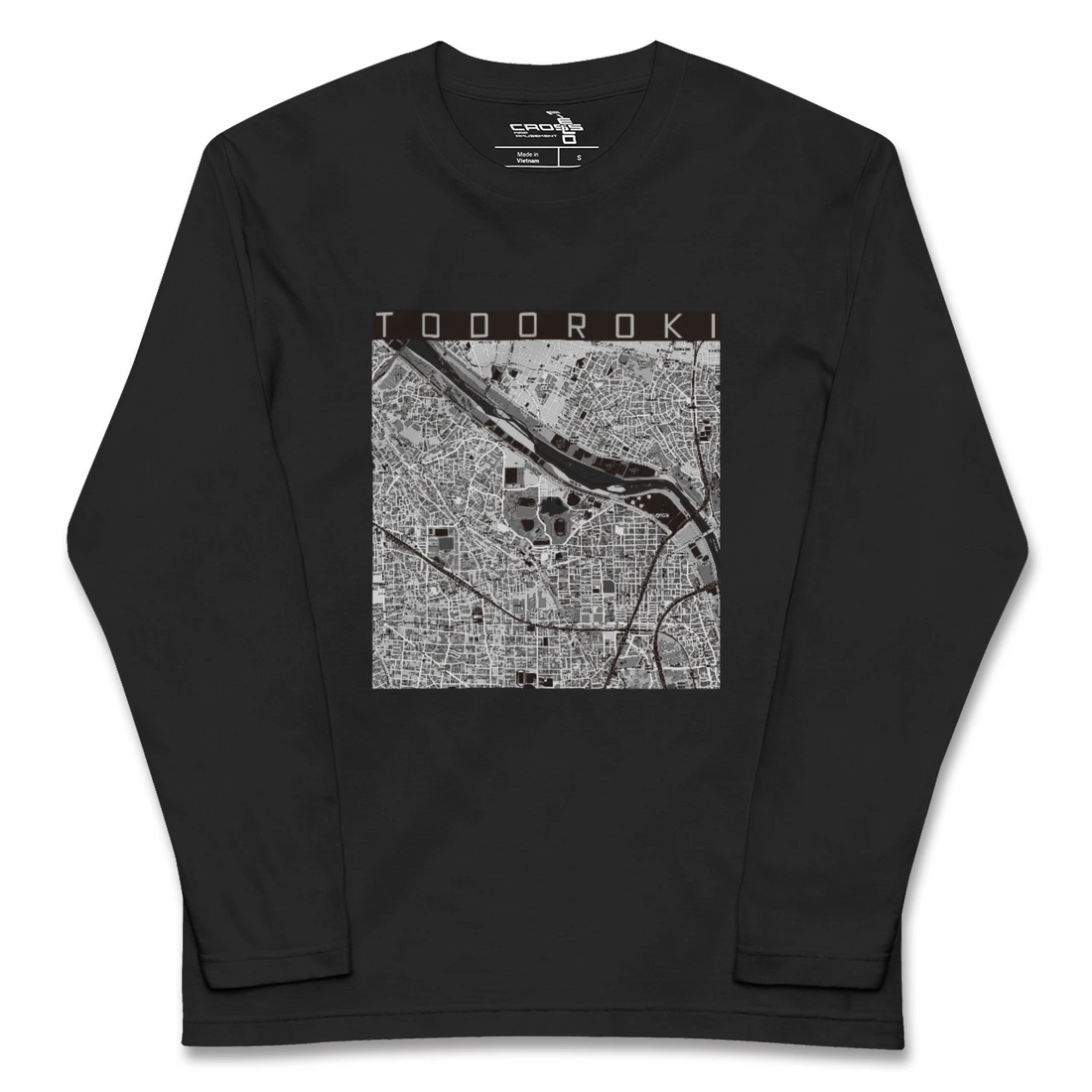 【等々力(神奈川県)(神奈川県)】地図柄ロングスリーブTシャツ
