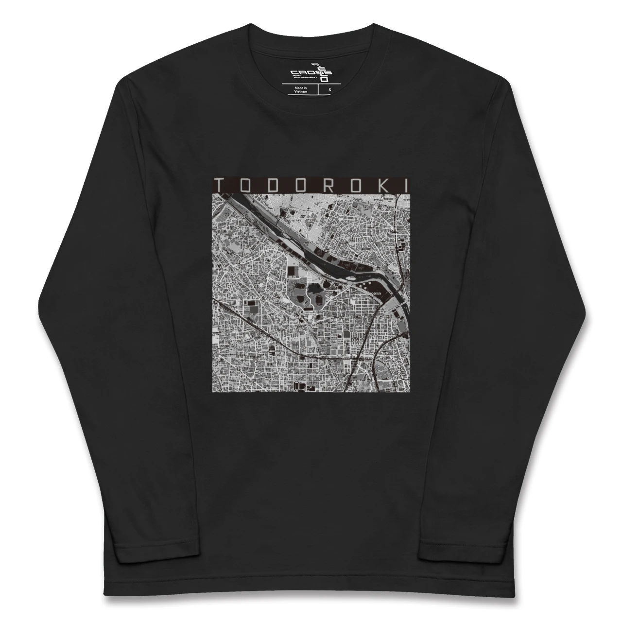 【等々力(神奈川県)(神奈川県)】地図柄ロングスリーブTシャツ