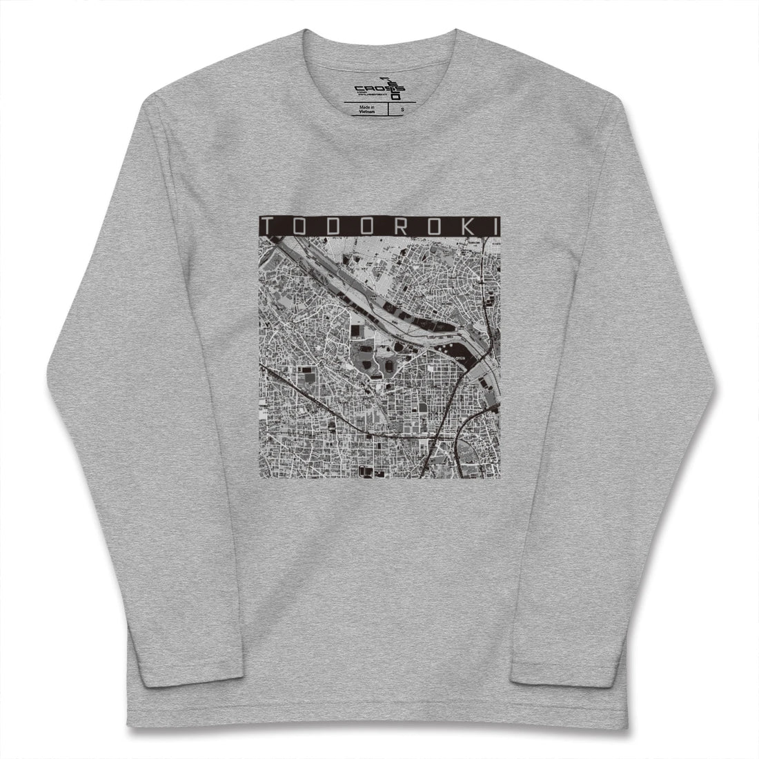 【等々力(神奈川県)(神奈川県)】地図柄ロングスリーブTシャツ