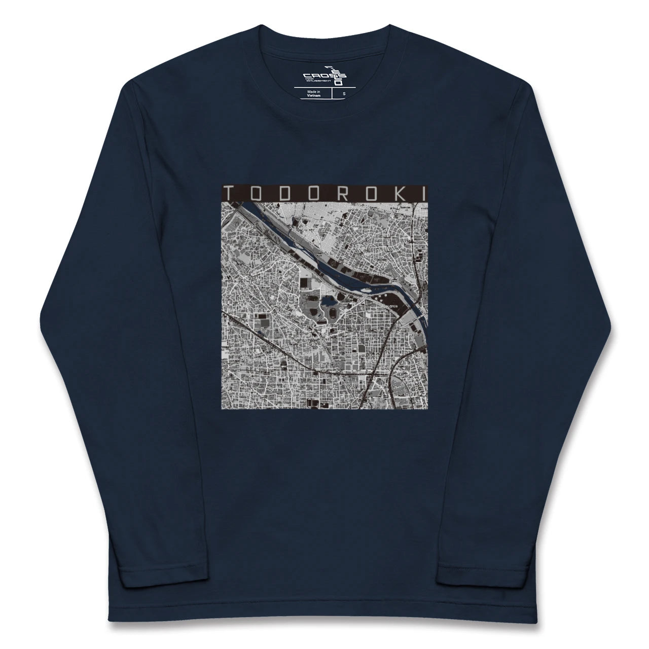 【等々力(神奈川県)(神奈川県)】地図柄ロングスリーブTシャツ