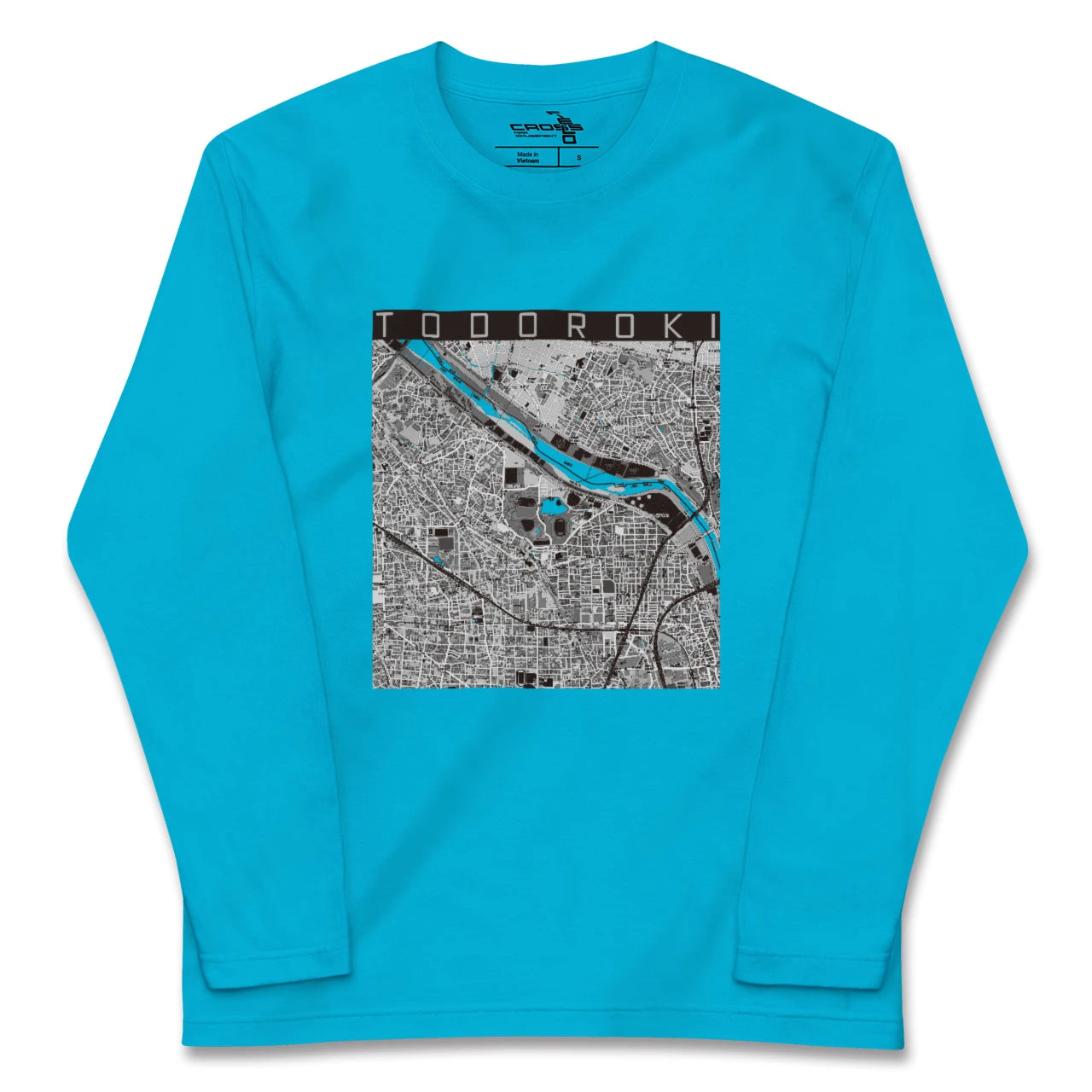 【等々力(神奈川県)(神奈川県)】地図柄ロングスリーブTシャツ