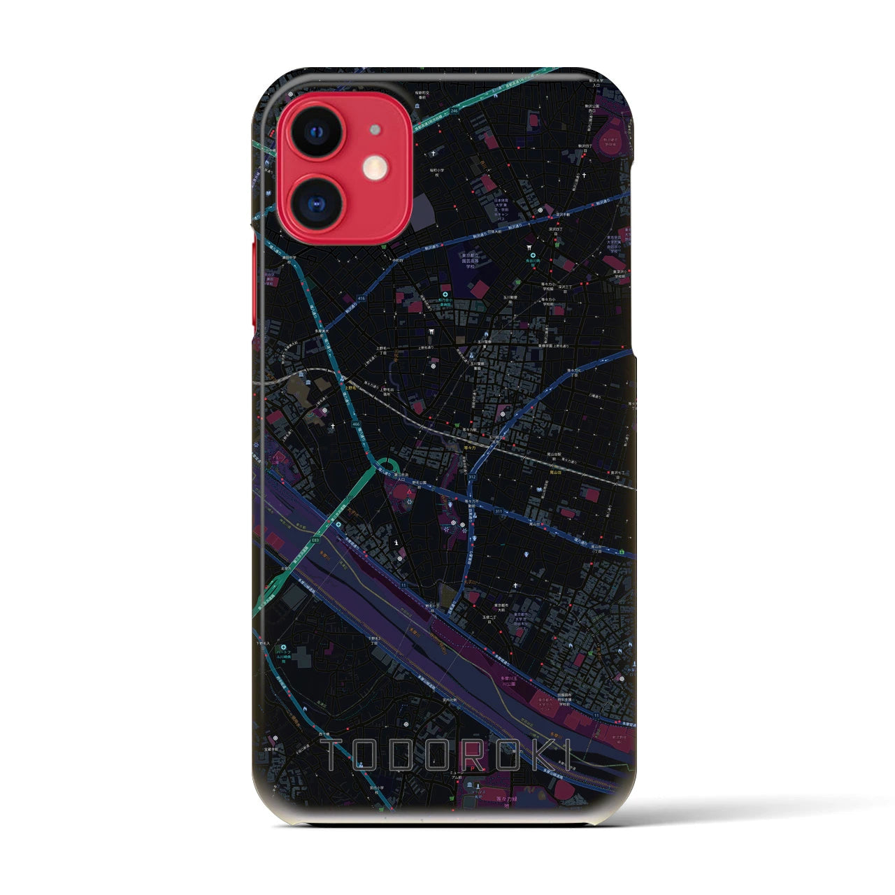 【等々力(東京都)】地図柄iPhoneケース(バックカバータイプ)