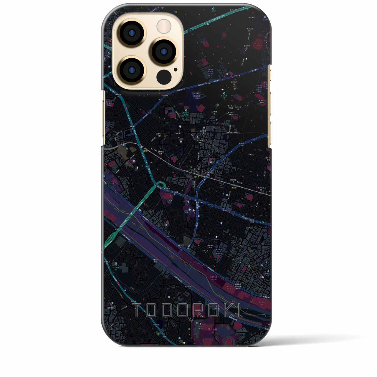 【等々力(東京都)】地図柄iPhoneケース(バックカバータイプ)