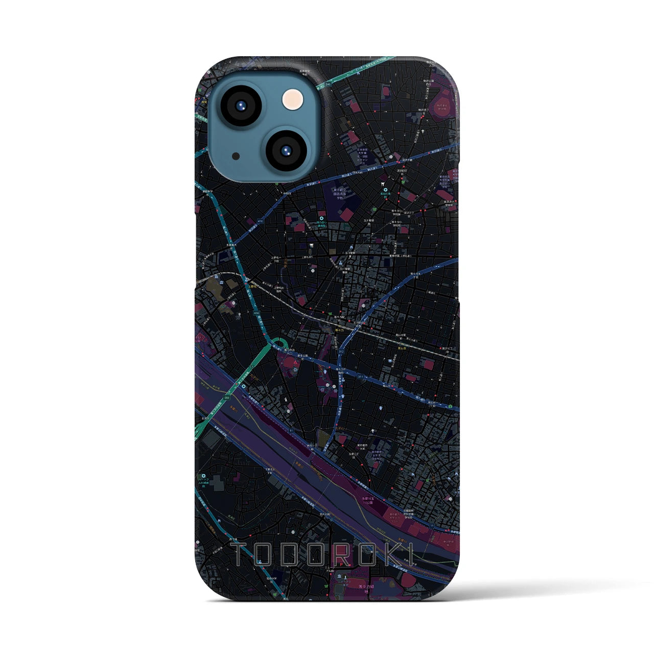 【等々力(東京都)】地図柄iPhoneケース(バックカバータイプ)