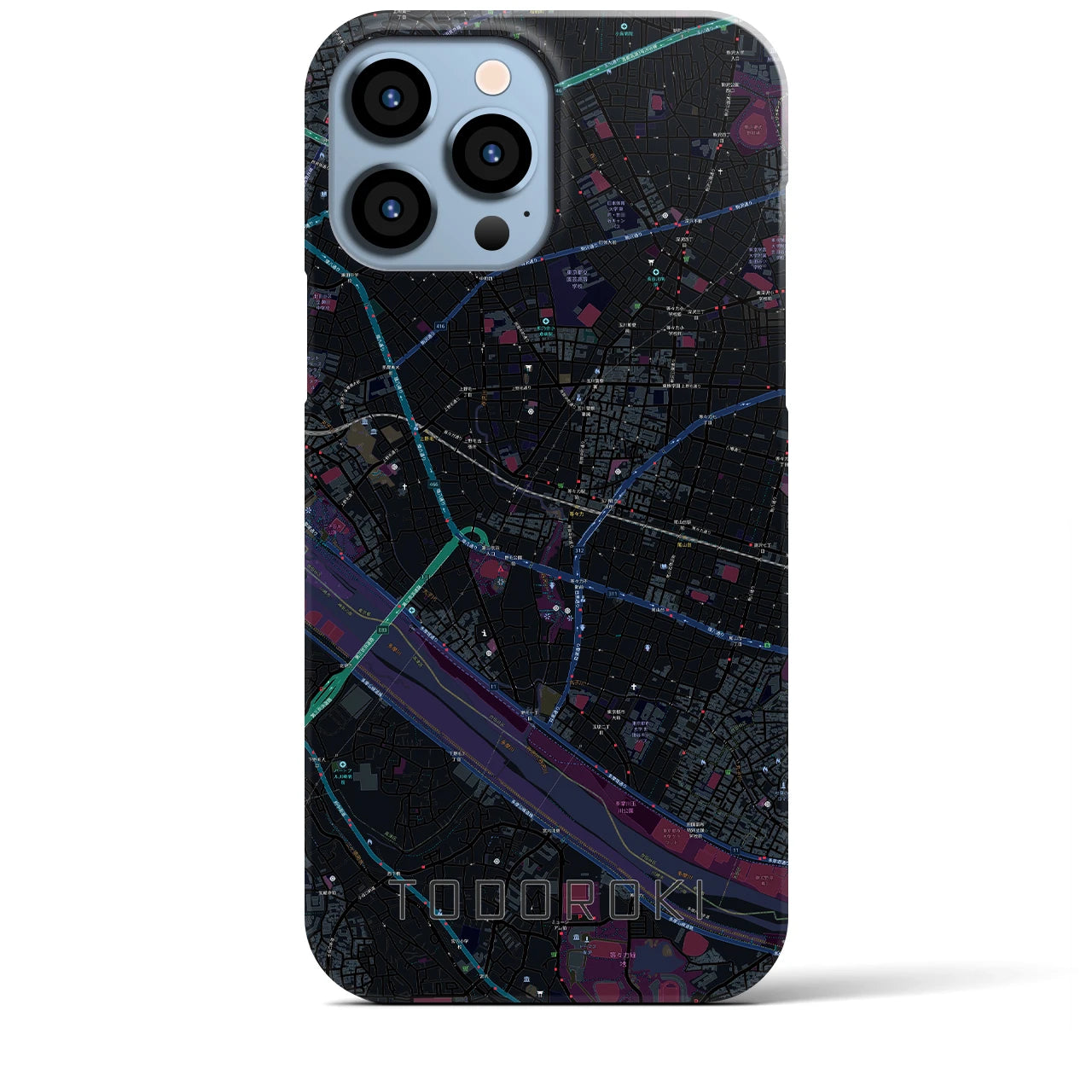 【等々力(東京都)】地図柄iPhoneケース(バックカバータイプ)