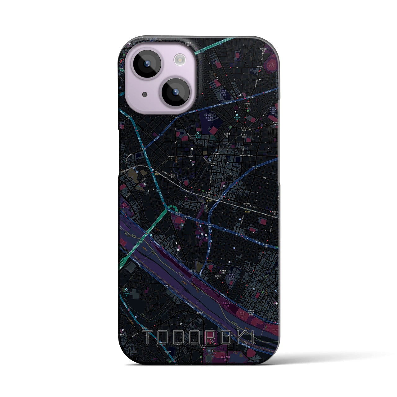 【等々力(東京都)】地図柄iPhoneケース(バックカバータイプ)