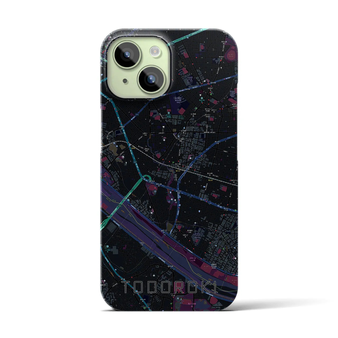【等々力(東京都)】地図柄iPhoneケース(バックカバータイプ)