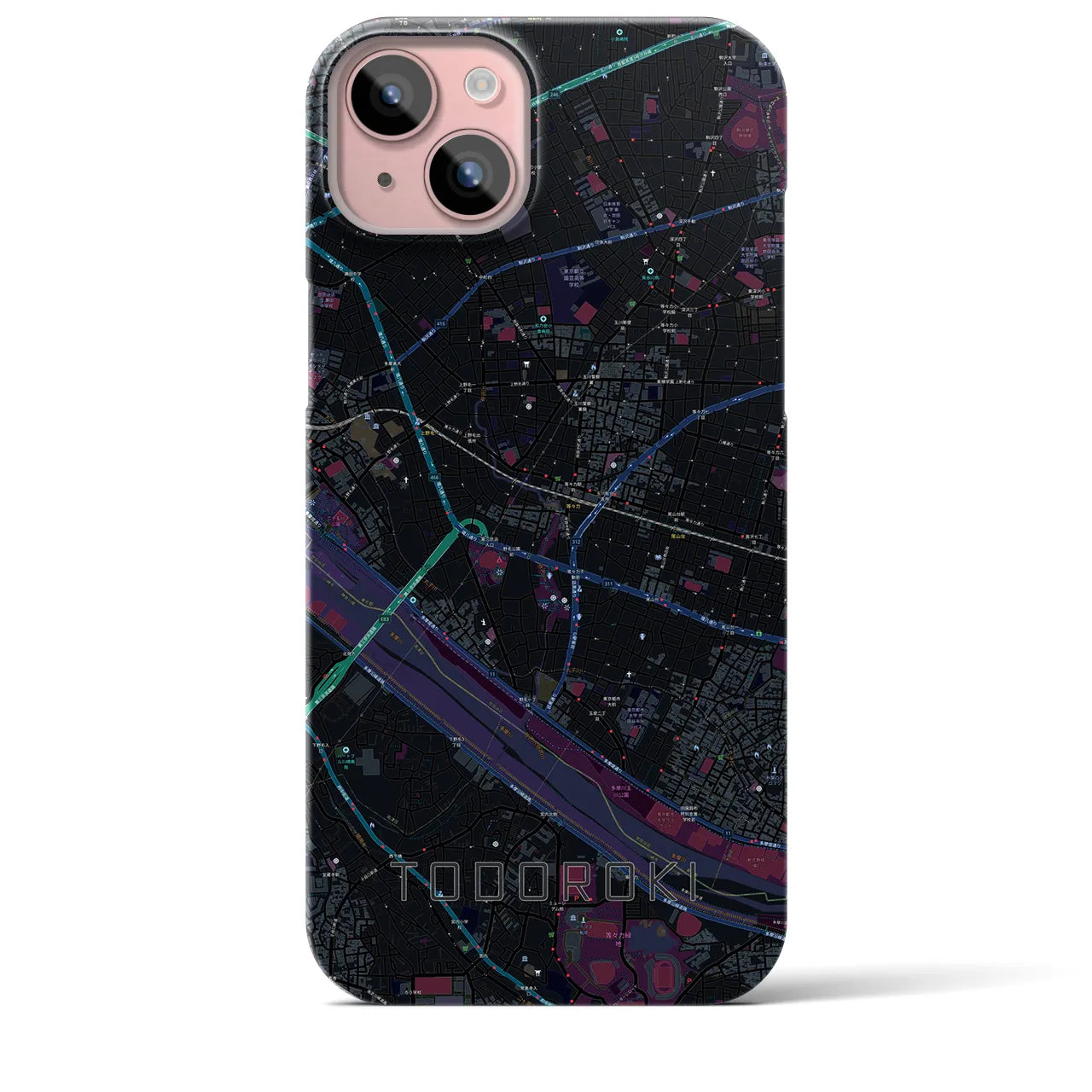 【等々力(東京都)】地図柄iPhoneケース(バックカバータイプ)