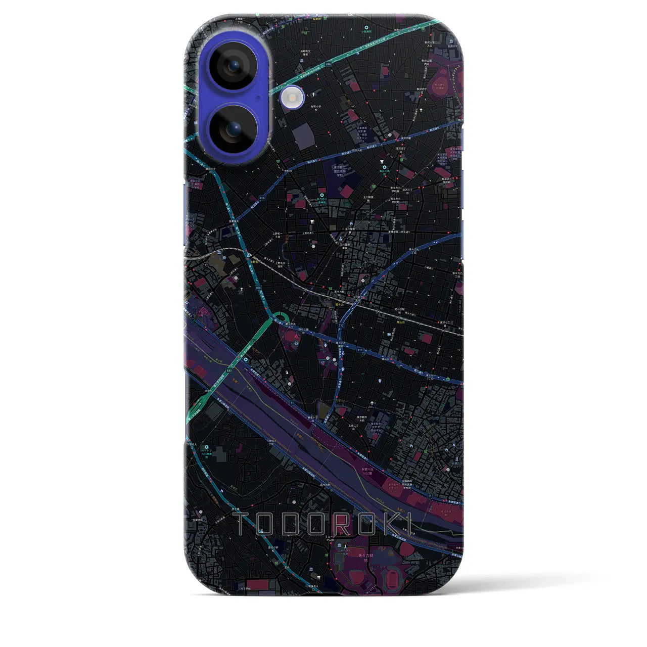【等々力(東京都)】地図柄iPhoneケース(バックカバータイプ)