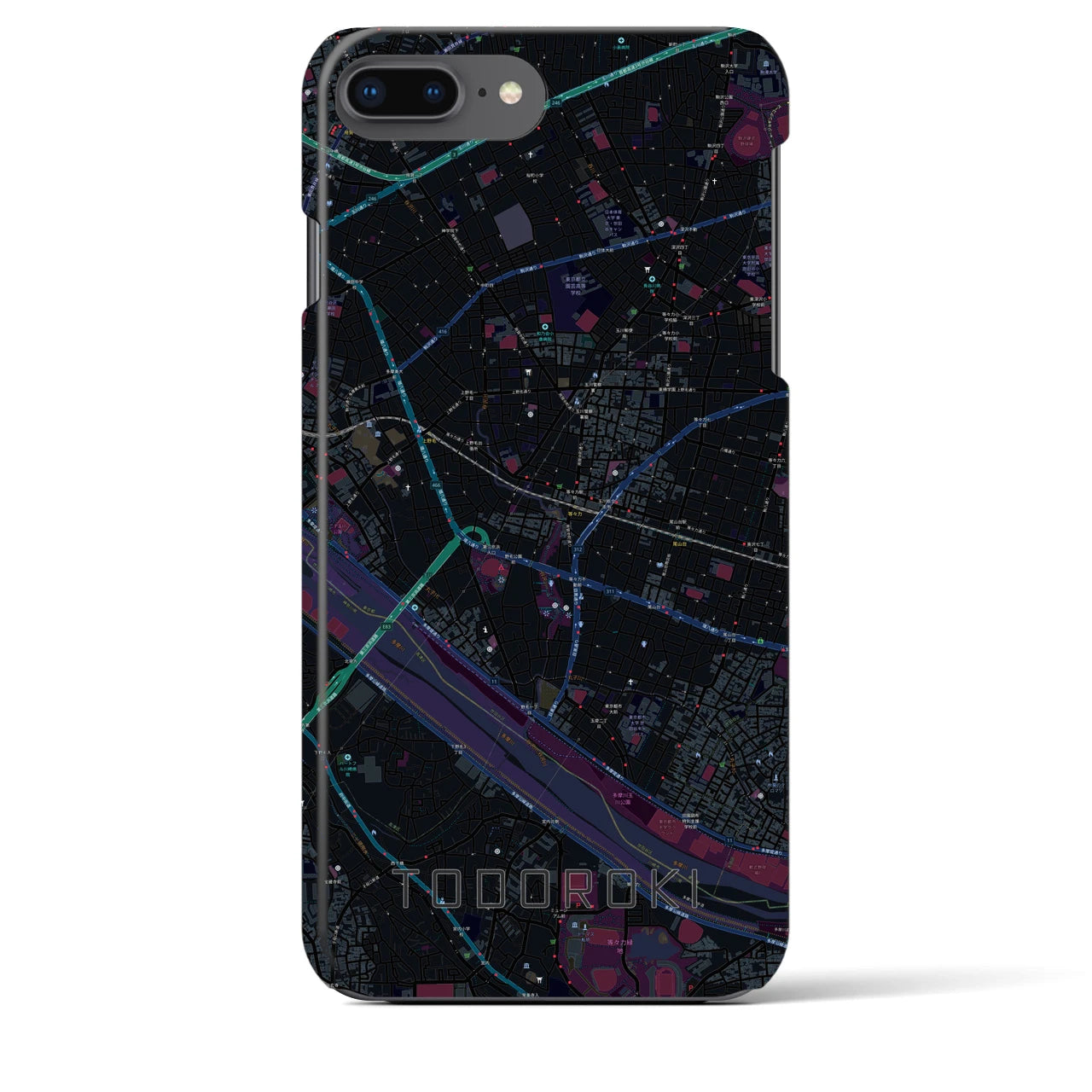 【等々力(東京都)】地図柄iPhoneケース(バックカバータイプ)