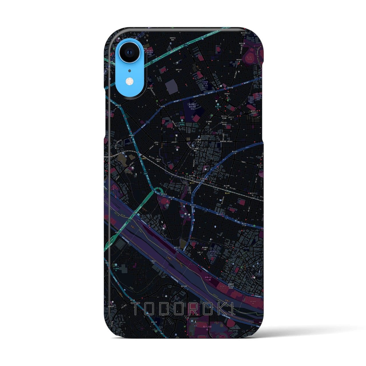 【等々力(東京都)】地図柄iPhoneケース(バックカバータイプ)