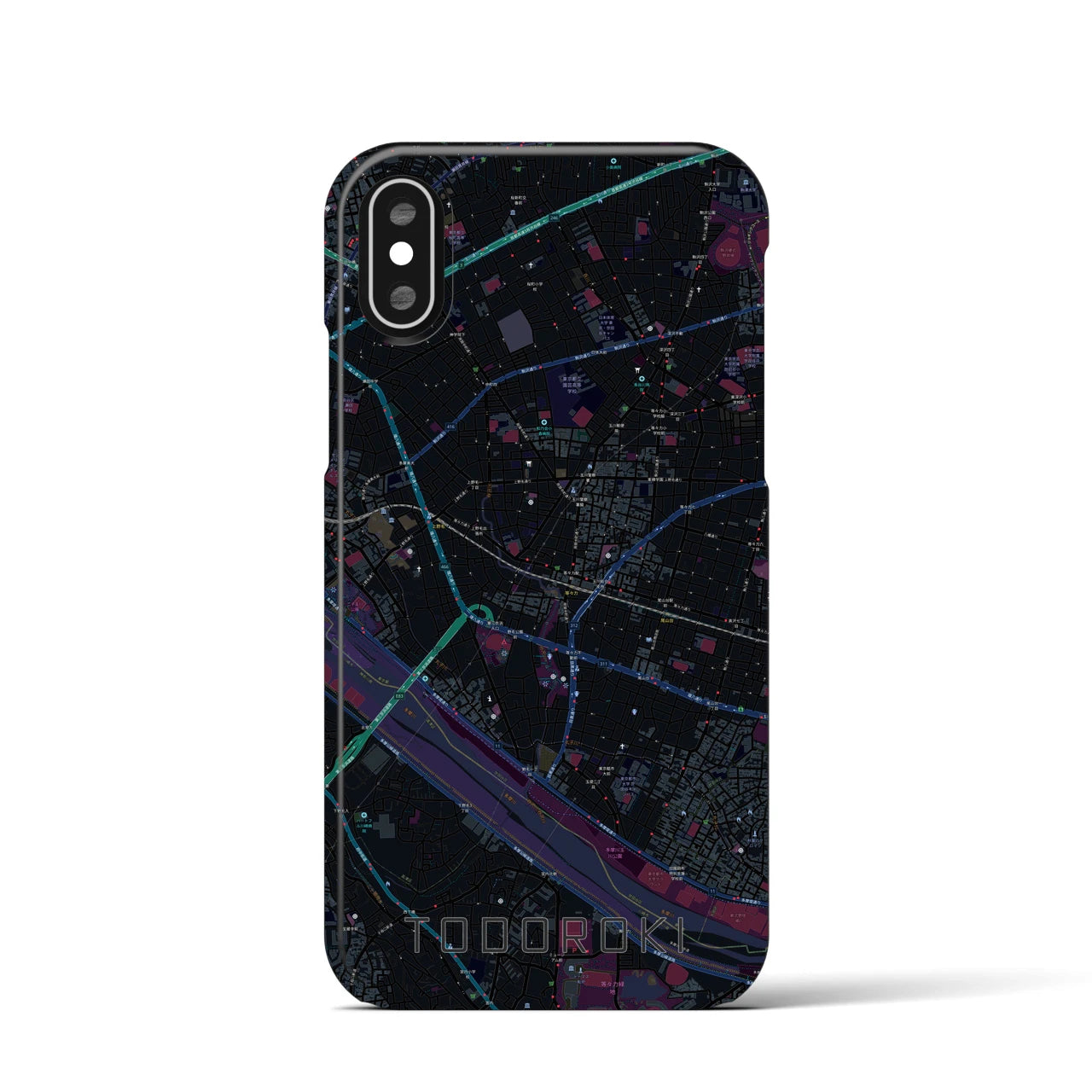 【等々力(東京都)】地図柄iPhoneケース(バックカバータイプ)
