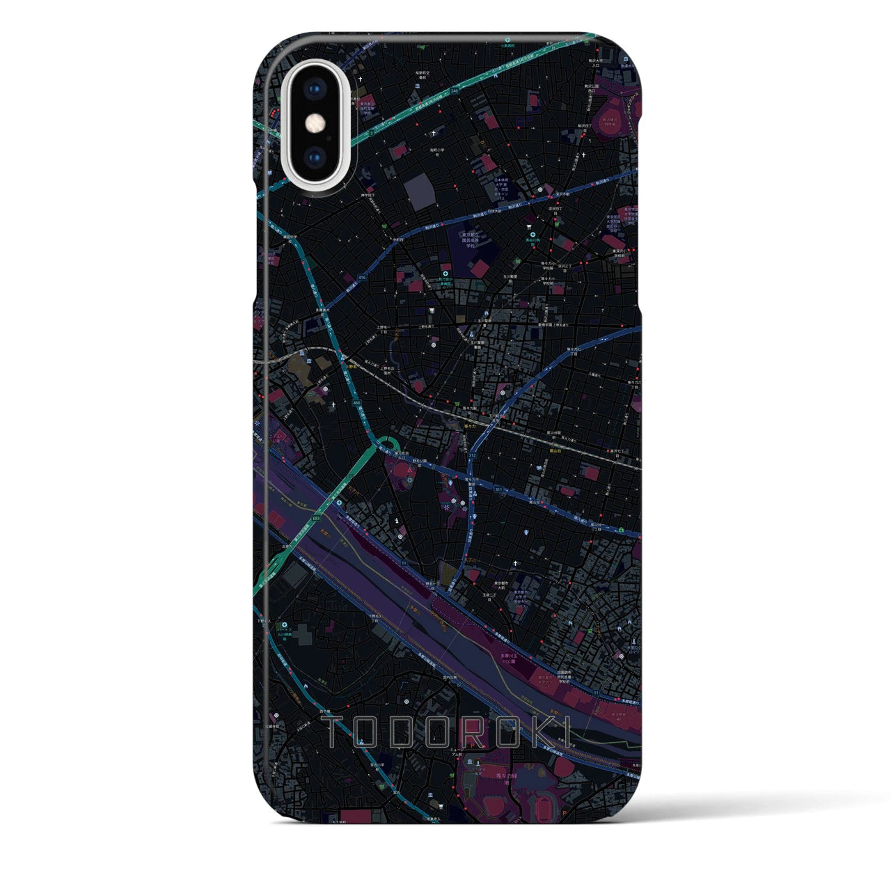 【等々力(東京都)】地図柄iPhoneケース(バックカバータイプ)