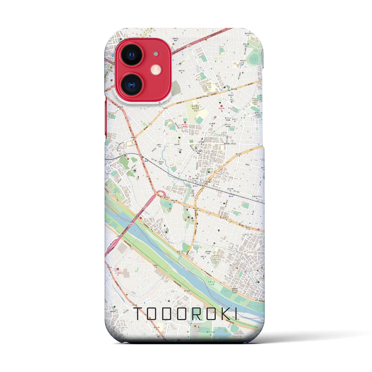 【等々力(東京都)】地図柄iPhoneケース(バックカバータイプ)