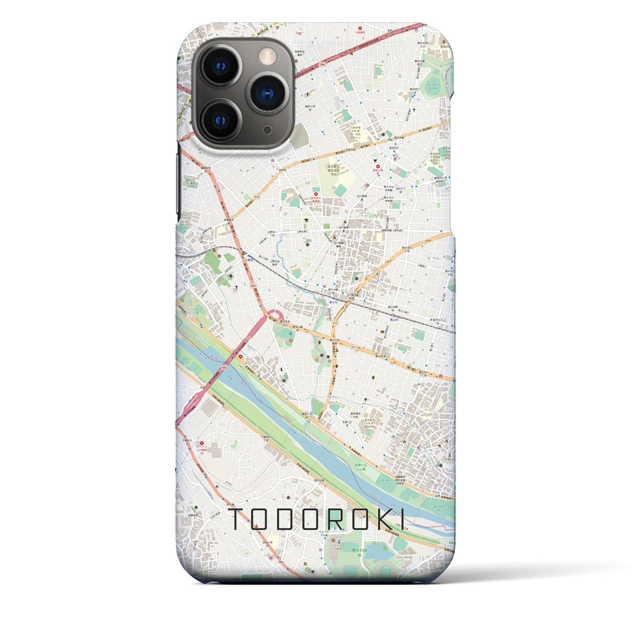 【等々力(東京都)】地図柄iPhoneケース(バックカバータイプ)
