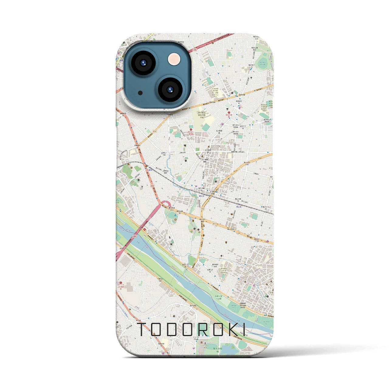 【等々力(東京都)】地図柄iPhoneケース(バックカバータイプ)