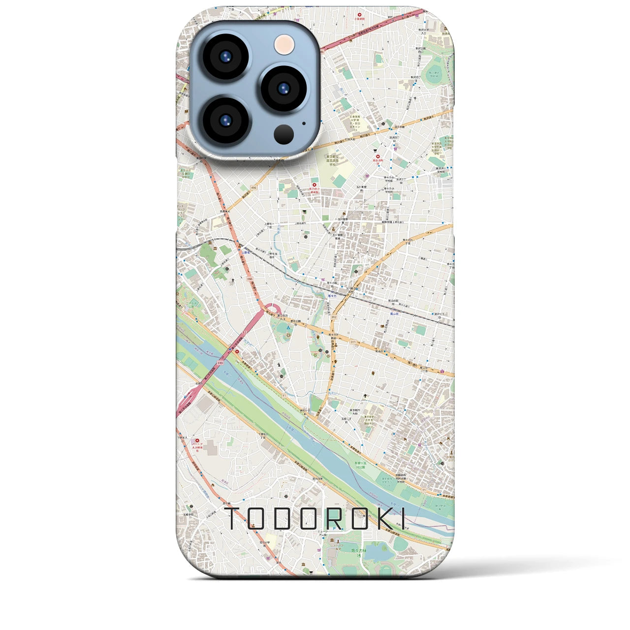 【等々力(東京都)】地図柄iPhoneケース(バックカバータイプ)