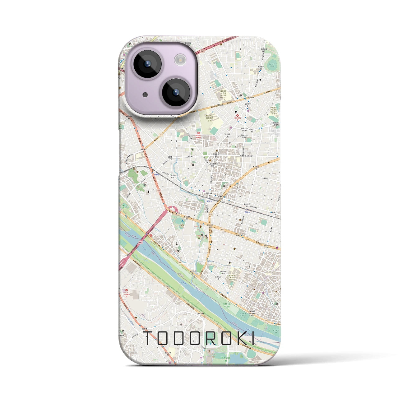 【等々力(東京都)】地図柄iPhoneケース(バックカバータイプ)