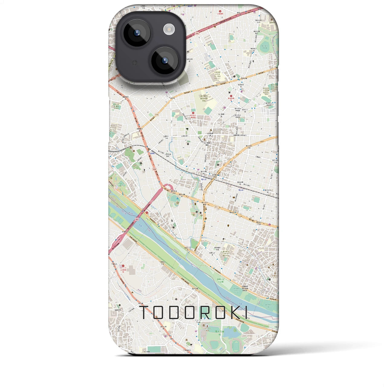 【等々力(東京都)】地図柄iPhoneケース(バックカバータイプ)