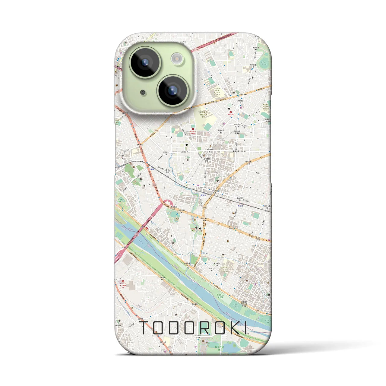 【等々力(東京都)】地図柄iPhoneケース(バックカバータイプ)