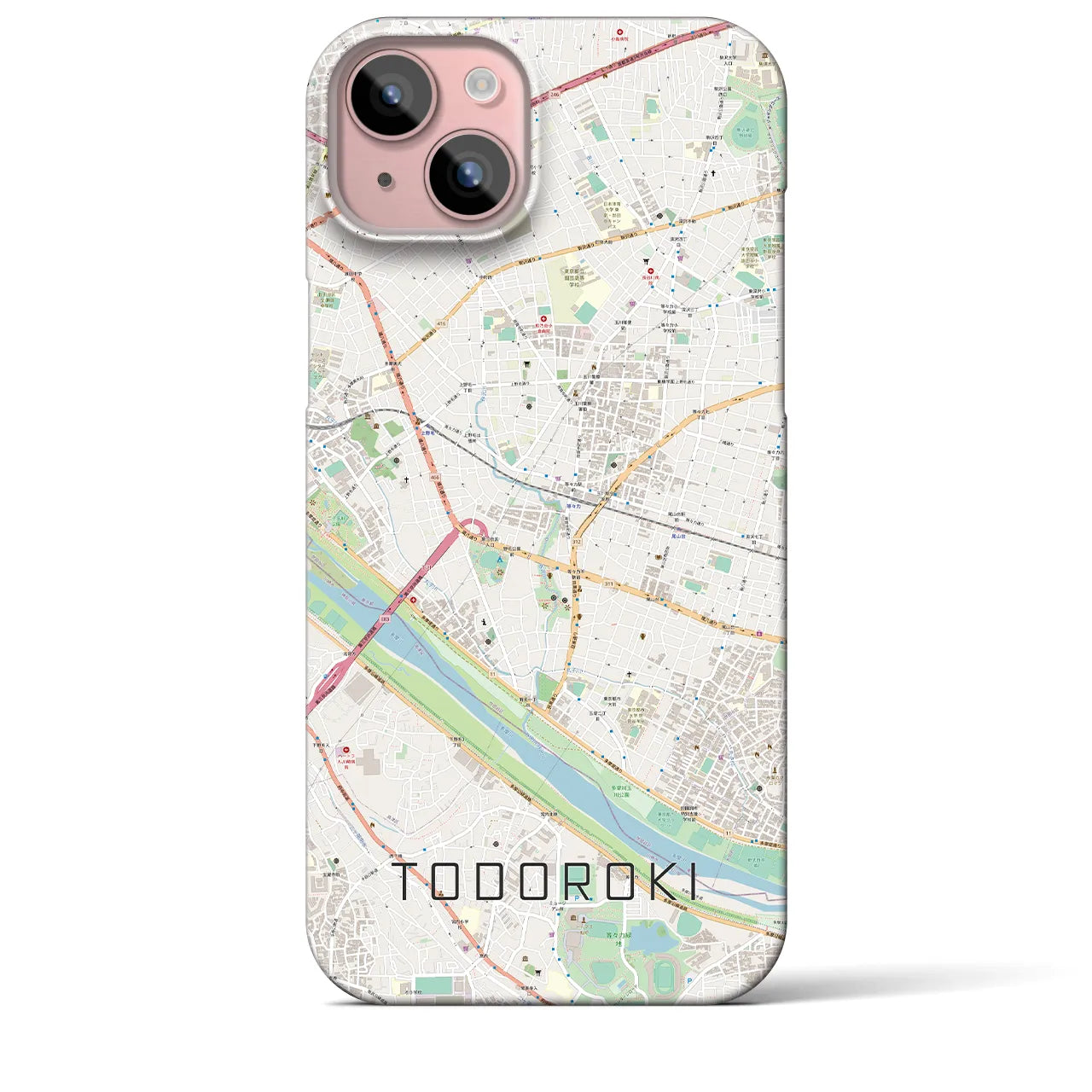 【等々力(東京都)】地図柄iPhoneケース(バックカバータイプ)