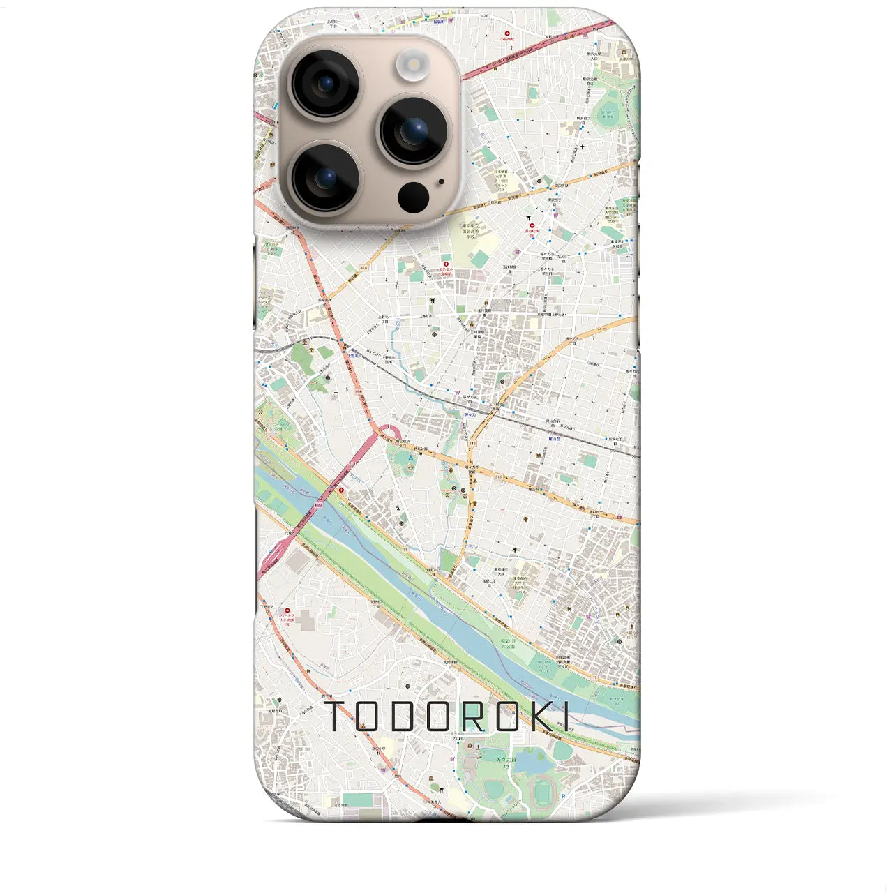 【等々力(東京都)】地図柄iPhoneケース(バックカバータイプ)
