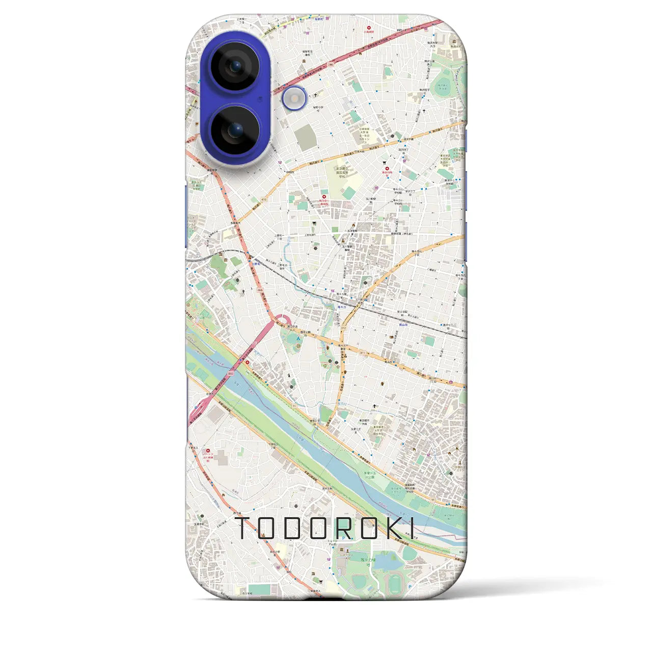 【等々力(東京都)】地図柄iPhoneケース(バックカバータイプ)ナチュラル・iPhone 16 Pro Max 用