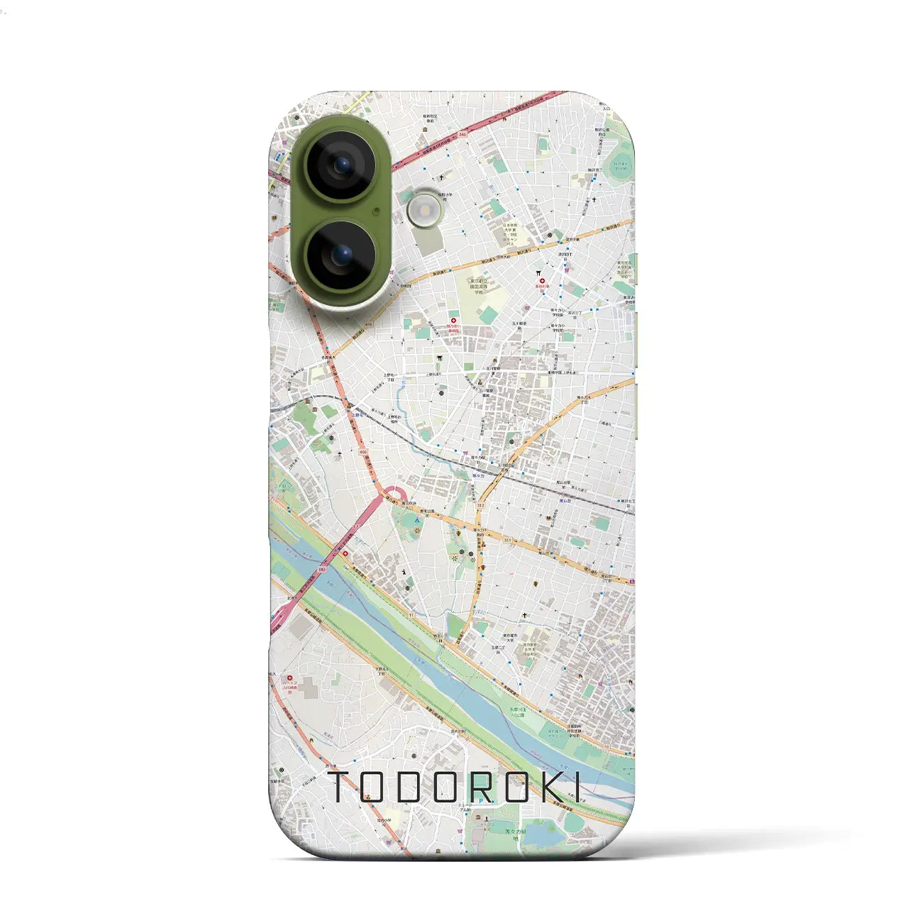 【等々力(東京都)】地図柄iPhoneケース(バックカバータイプ)ブラック・iPhone 17 Pro Max 用