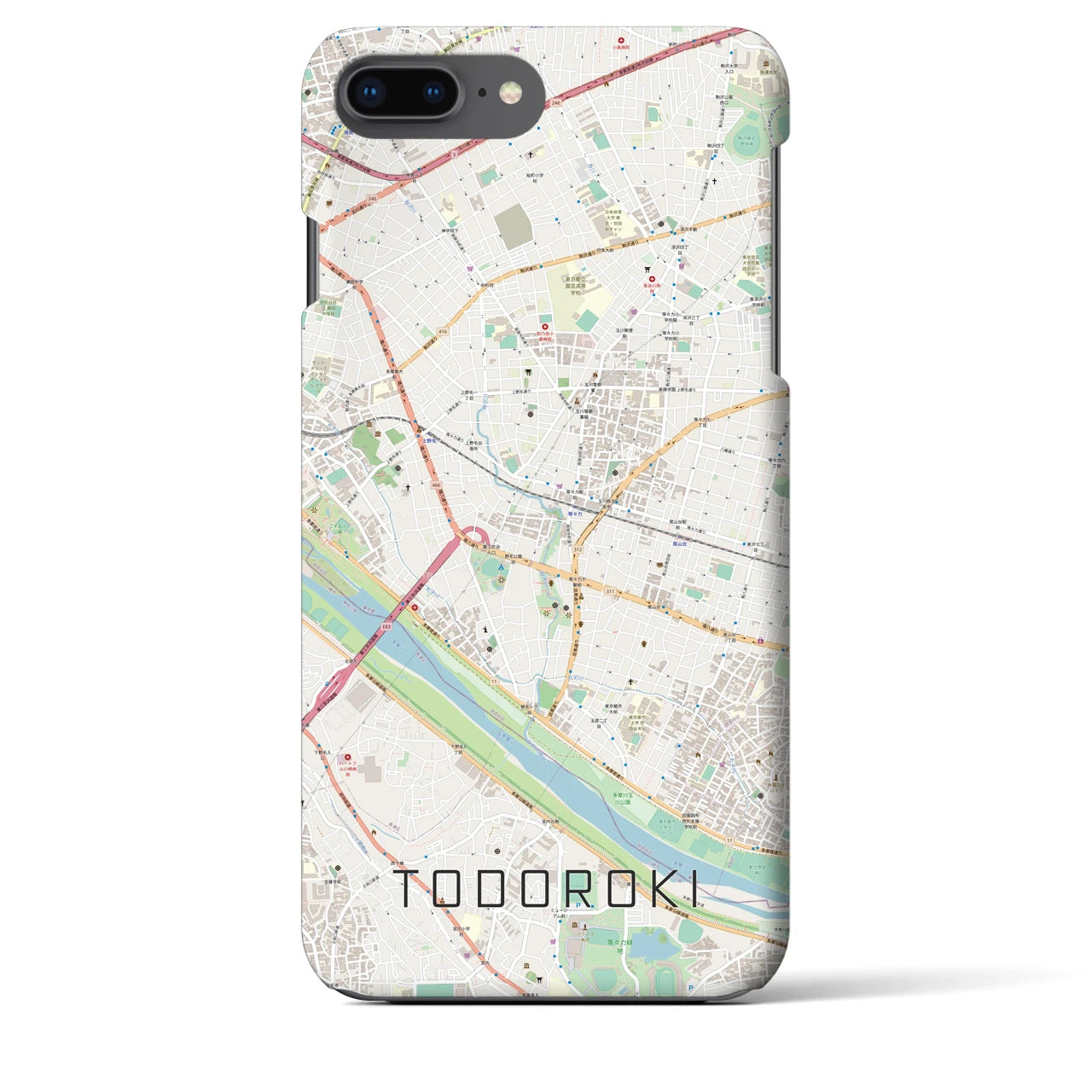 【等々力(東京都)】地図柄iPhoneケース(バックカバータイプ)