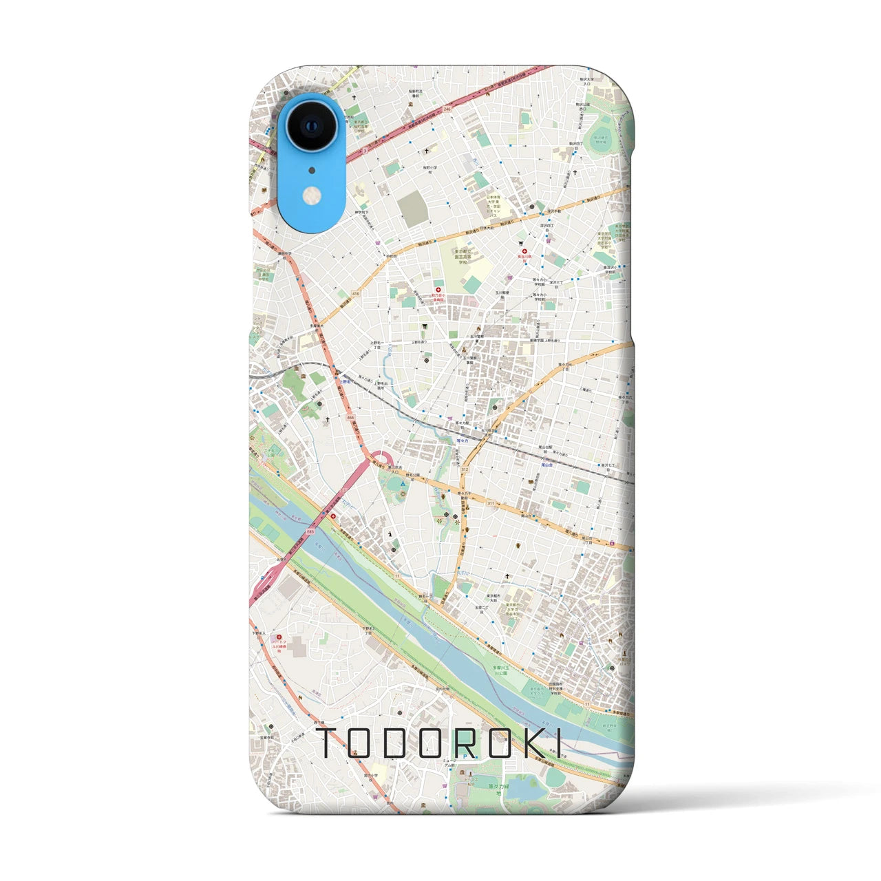【等々力(東京都)】地図柄iPhoneケース(バックカバータイプ)